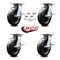 Service Caster 8 Inch Phenolic Caster Set with Roller Bearing and Brakes/Swivel Locks SCC SCC-35S820-PHR-SLB-BSL-4 - alternate 6